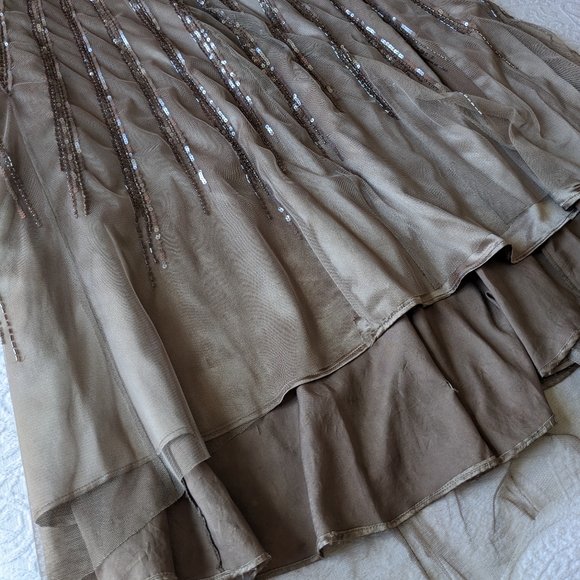 Strapless Champagne Formal Prom Dress - Picture 7 of 10